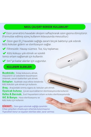 Upway Kötü Koku  Hava Temizleyici Sterilizatör Mini Ozon Cihazı - Araç Buzdolabı Pet