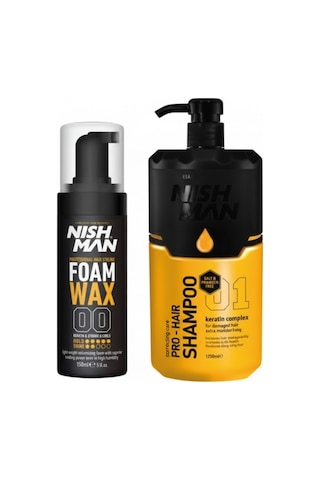 Saç Şekillendirici Köpük Wax Hacim Verici - 150 Ml 5 Adet/ + 1250 Ml Tuzsuz Şampuan Hediye