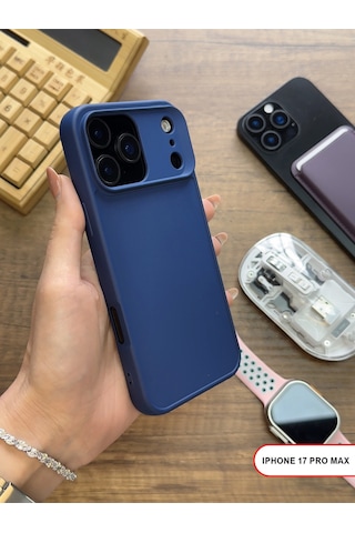 Apple iPhone 17 Pro Max Uyumlu Kamera Korumalı Darbeye Dayanıklı Renk Atmayan Keep Silikon Kılıf Lacivert