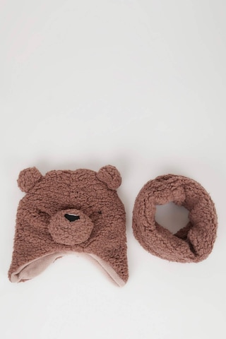 Defacto Kız Bebek Ayıcık Figürlü Pelüş 2li Atkı Boyunluk D1090a524wnpn10 Pembe