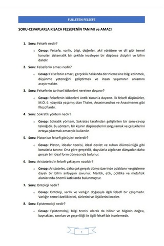Yapay Zeka İle Tyt Felsefe Güncel Müfredat