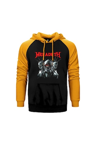 Megadeth Robot Gri Renk Reglan Kol Sweatshirt / Hoodie