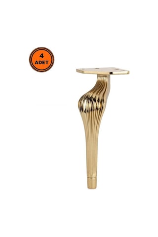 4 Adet Ottoman Lüx Metal Ayak 16 Cm Altın Mobilya Koltuk Ayağı
