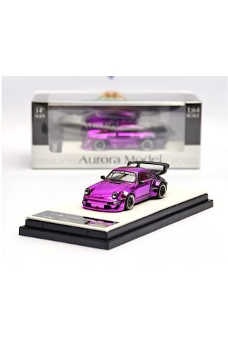 Aurora Model Porsche Rwb 964 Chrome Metallıc Purple Pembe Krom 1/64 Pleksi Limitli