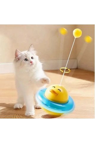 Mavi Kullanıma Uygun Ufo Şekilli Ördek Kedi Oyuncağı
