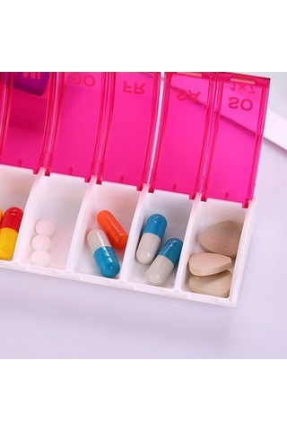 Tongxida Yedi Taşınabilir Sones Saklama Parçalı Mor Mini Kutusu Hap İz Kırmızı Mor