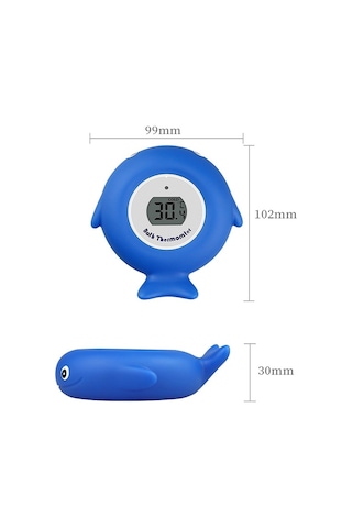 Sones 2 Adet Küçük Balık Bebek Banyo Elektronik Termometresi Küvet Havuz Su Termometresi Mavi