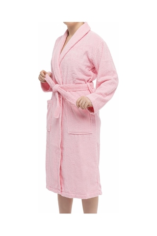 Soley Minerva Extra Yumuşak %100 Pamuk Kadın / Erkek Unisex Bornoz Pembe