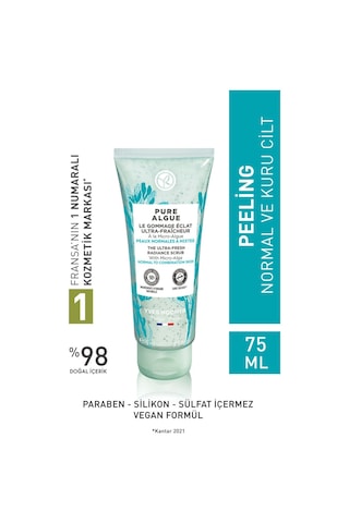 Yves Rocher Normal ve Kuru Ciltler İçin Pure Algue Prebiyotik Yüz Peelingi 75 ML