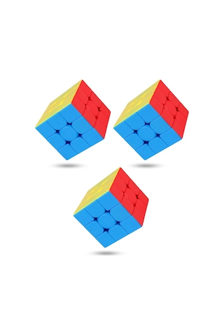 3 Adet Speed Cupe Rubik Küp Zeka Küpü 3x3 Canlı Renkler Hız Küpü,fidget Oyuncak Seyahat Zeka Oyunu