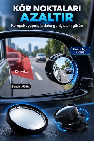 Ayarlanabilir Otomobil Yan Dikiz Kör Nokta Aynası Seti Geniş Açı