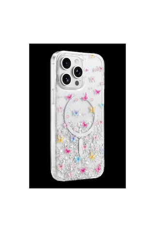 Tedar Onegif Apple iPhone Uyumlu 14 Pro Max Misk Simli Magsafe Kapak - Desen 4 Najmaddin standart
