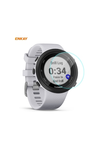 Garmin Swim 2 İçin Enkay Hat-prince 0.2mm 9h 2.15d Kavisli Kenar Temperli Cam Ekran Koruyucu Film İzle