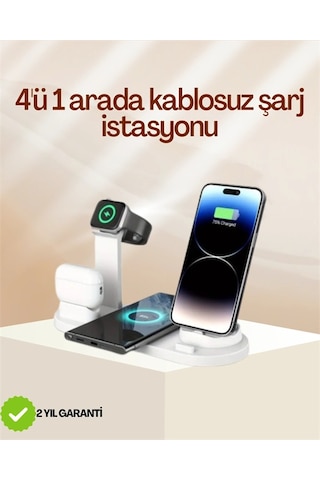 Mey Najmaddin 4 Cihazı Aynı Anda Şarj Edebilen Kablosuz Şarj İstasyonu Çok Yönlü Ve Pratik Tasarım Najmaddin