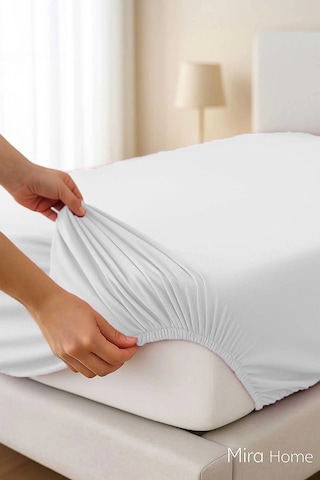 Tek Kişilik Düz Penye %100 Pamuklu Lastikli Çarşaf 100x200 Cm Newsheet Beyaz Çok Renkli