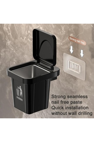 Hombey Duvar Kurulu Sigara Kömürü Kutusu - Siyah Abs Ve Paslanmaz Çelik Materyal Siyah