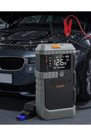 Kargo Taşınabilir Araç Çalıştırma Jump Starter Hava Pompası Dijital Basınç Göstergeli Güç Bankası Najmaddi