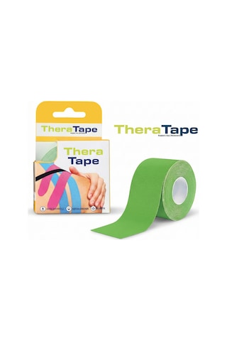 Thera Tape Kinesio Sporcu  Bandı Yüz & Vücut Uyumlu Kinezyo Bant Yeşil 5 CM x 5 M