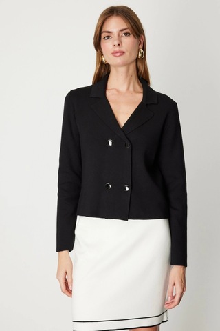 On Fashion Düğmeli Ceket 69506 Siyah