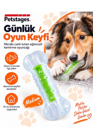 Petstages Crunchcore Bone Dog Chew Toy Sesli Köpek Oyuncağı Medium - Parçalanmaya Dayanıklı