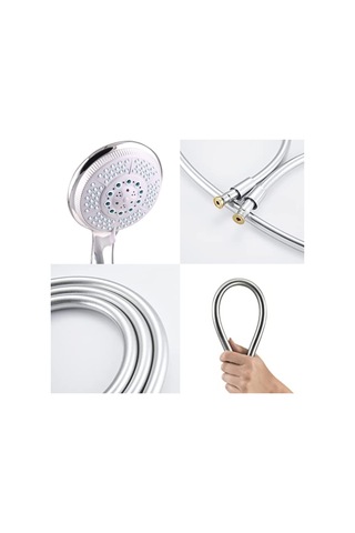 Lgq Plus 5 Fonksiyonlu Kaliteli Duş Başlığı + 5 Katmanlı Pvc Duş Krom