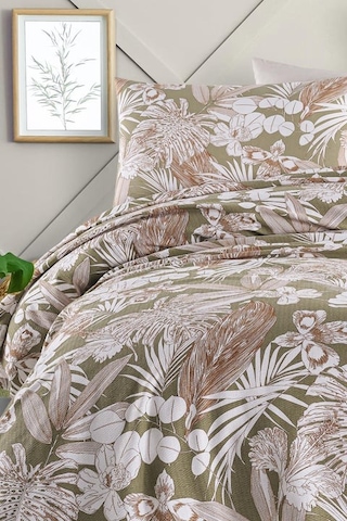 As Perde Cotton Life Çift Kişilik Pike Takımı Hawai Yeşil