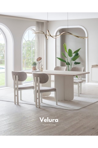 Flora Yemek Masası + 2 Sandalye Beyaz