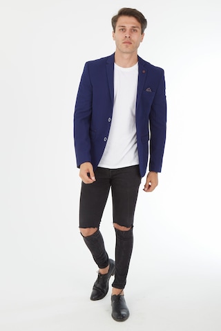 Sposo G-221 Dar Kalıp Örme Kumaş Lacivert Erkek Blazer Ceket Lacivert