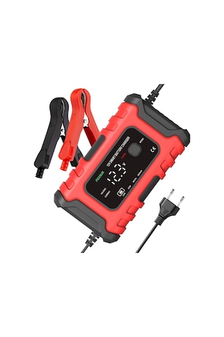 Foxsur 6a 12v Motosiklet / Araba Akıllı Akü Şarj Cihazı Kırmızı
