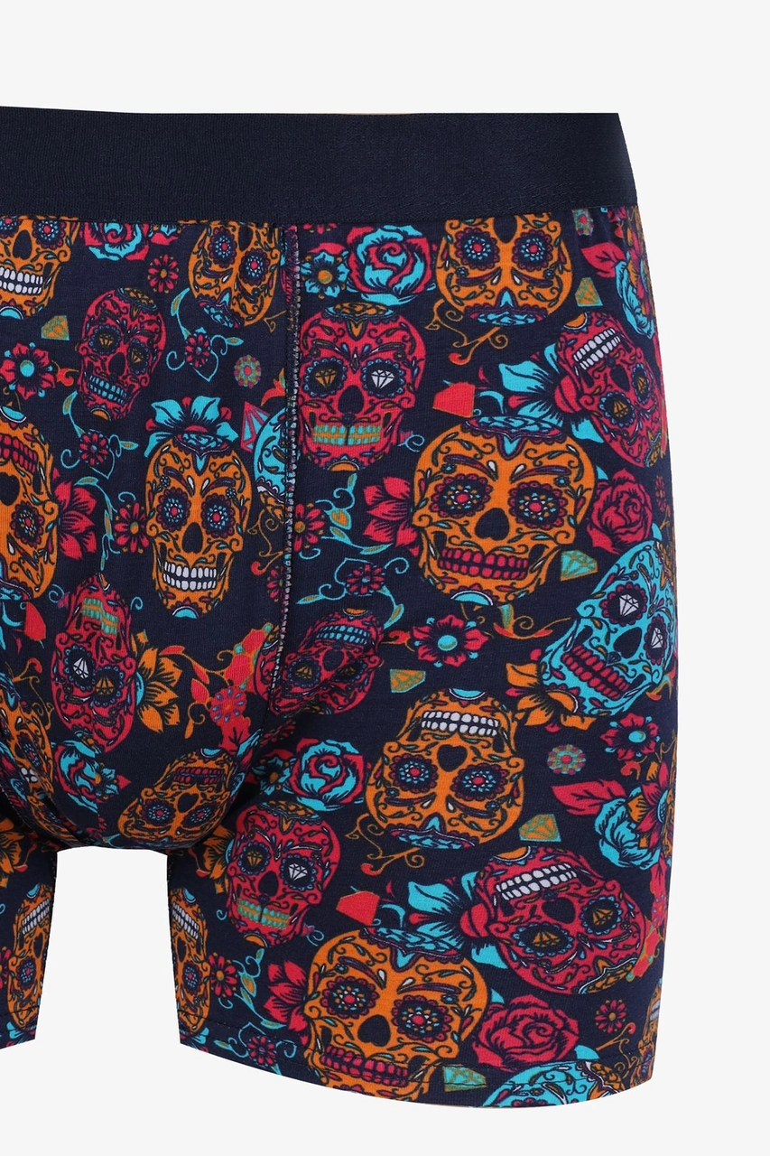 Erkek Tekli Desenli Pamuklu Boxer Ko9003bx-39 Siyah - Turuncu