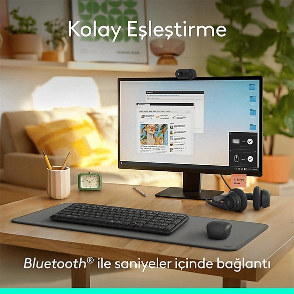 Logitech MK250 Kablosuz Bluetooth Kablosuz Klavye ve Mouse Seti Siyah