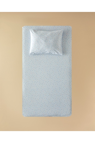 English Home Funny Dots Pamuklu Bebe Lastikli Çarşaf Takımı Mavi