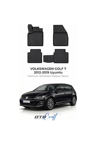 Otocraft Volkswagen Golf 7 2012-2019 Araca Özel 4d Karbon Oto Paspas Havuzlu Tam Set