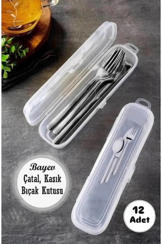 12 Adet Multix Çatal Kaşık Bıçak Saklama Kutusu - Çeyizlik Kaşık