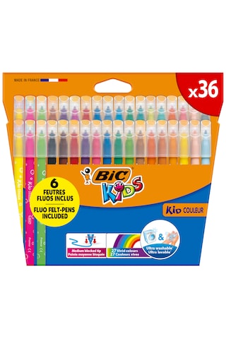 Bic Kids Kids Couleur Ultra Yıkanabilir Keçeli Boya Kalemi 36'l
