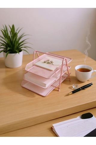 Need Perfore 3'lü Toz Pembe Evrak Rafı Nd-1022