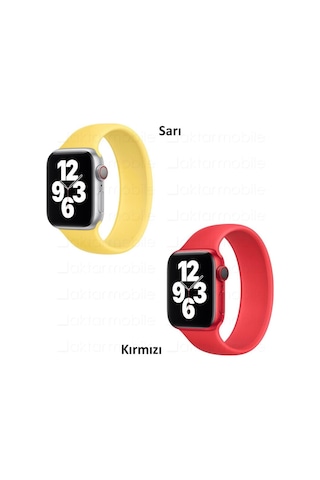Apple Uyumlu  Watch Silikon Kordon Solo Loop Kayış Tek Parça - 10 Renk