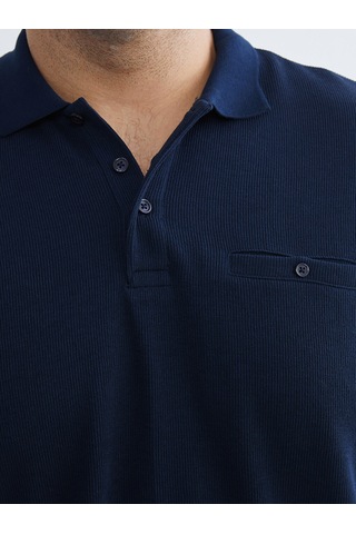 Lcwaıkıkı Classic Lacivert Büyük Beden Polo Yaka Erkek Sweatshirt