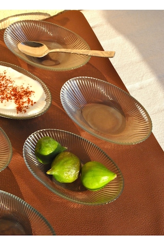 2 Adet Cam Sunum Mini Kayık Tabak Meze Tabağı 15 Cm Çerez Kasesi Şeffaf