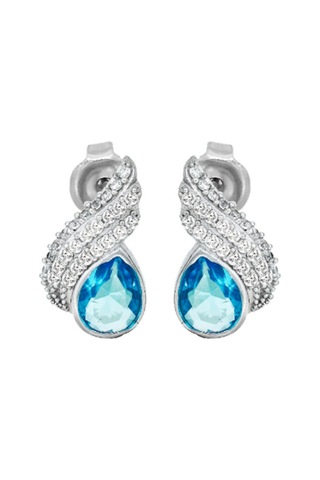 Brezza Lusso Jewelry Deniz Mavisi Damla Model Kanatlı Kadın Kolye Küpe Seti