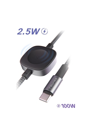 Lenyes Lc540 Type-c To Type-c Ve Akıllı Saat Şarj Kablosu 100w 1.2m Siyah
