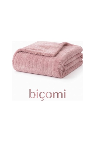 Biçomi Wellsoft Ekstra Yumuşak Tek Kişilik Tv & Dinlenme Battaniyesi 100x175 Cm - Pudra Pudra Pembe