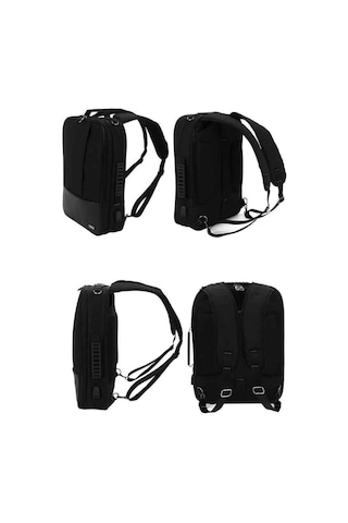 Case Club 1408 Usb Aparatlı 17. İnç Sırt Çantası Su Geçirmez Mat Destekli Omuz Askılı Laptop Bölmeli Siyah