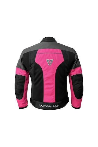 Motosiklet Kadın Mont 4 Mevsim Dynamic Black-pink Motorcu Montu