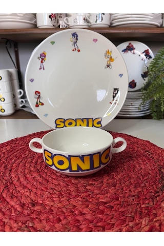 5 Parça Sonic Model Çocuk Bebek Yemek Takımı Beslenme Seti Çok Renkli