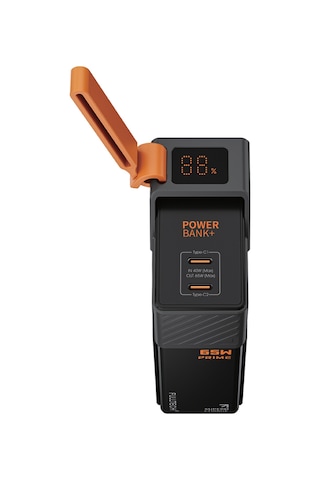 Fulltech Fp43 20000mah 65w Süper Hızlı Şarj Powerbank Lcd Akıllı Ekran, Dahili Usb-c Kablo, 2 Usb- Siyah