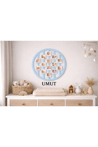 Yuvarlak 14lu Resim Çerçevesi Kişiye Özel 50 Cm No 7