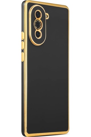 Huawei Nova 10 Pro Kılıf Kamera Korumalı Altın Kenar Tasarım Silikon