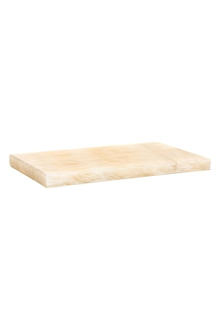 Dekoratif Sunumluk Beyaz Dalgalar Doğal Mermer Taş - 27x16 Cm
