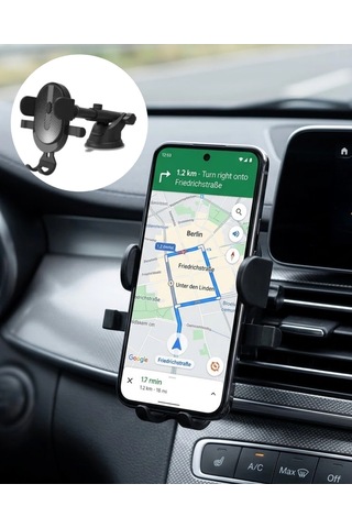 Mey İthalat Araç Havalandırma Telefon Tutucu 360 Derece Döner Otomatik Kilitli Stand